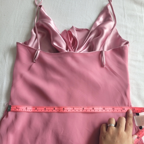 Pink Satin Gown with Chiffon Lining - Picture 8 of 12